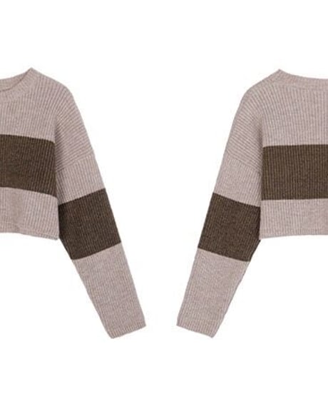 [OUTLET]short knit pullover