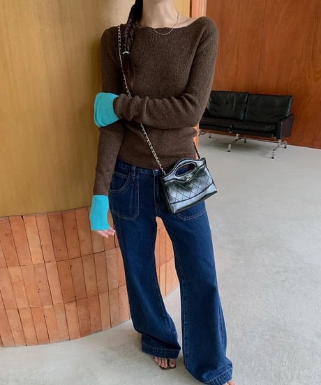 bi-color simple knit/2color(ネコポス)