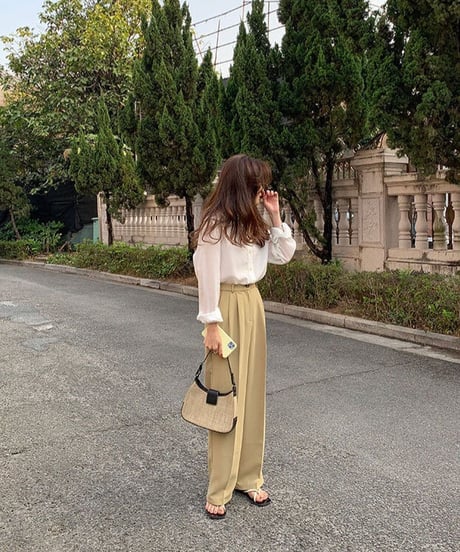 [OUTLET]color center press slacks/2color