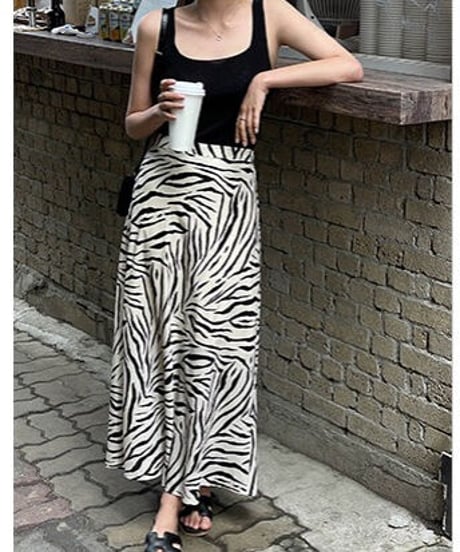 zebra long skirt