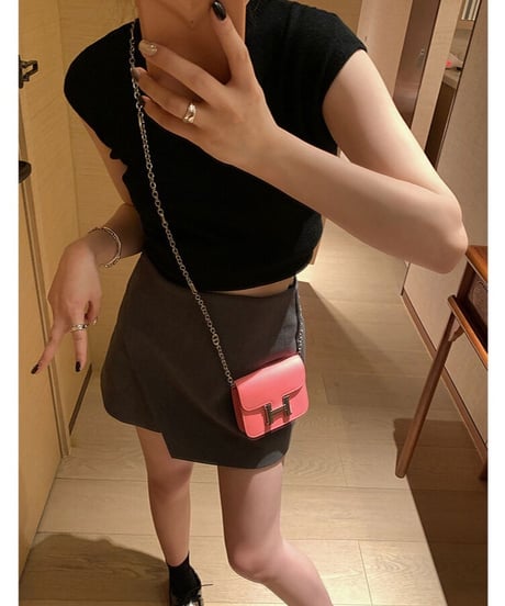wrap design short pants/2color