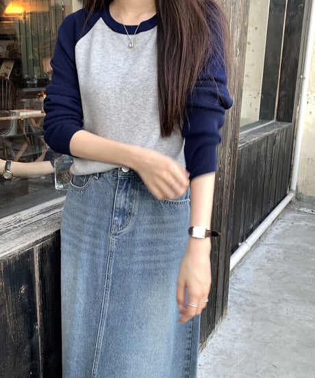 simple raglan long-T/2color(ネコポス)