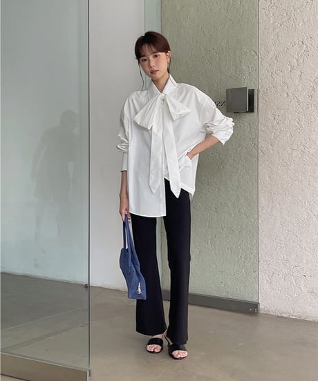 big ribbon shirt/2color
