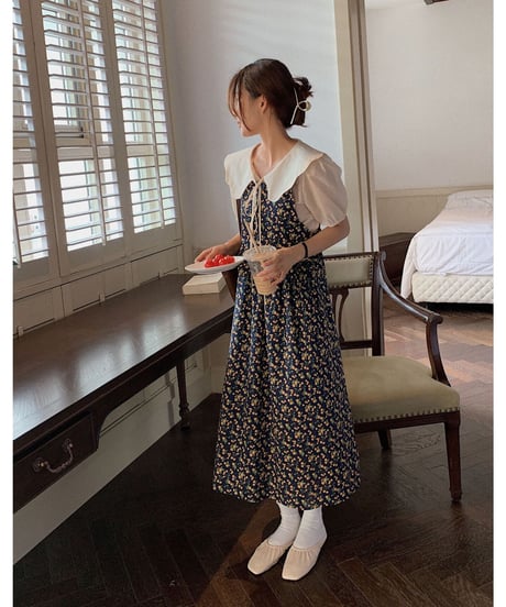 design collar ribbon blouse/3color