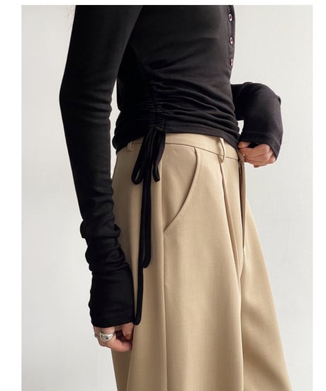 2way wrap layer slacks/2color