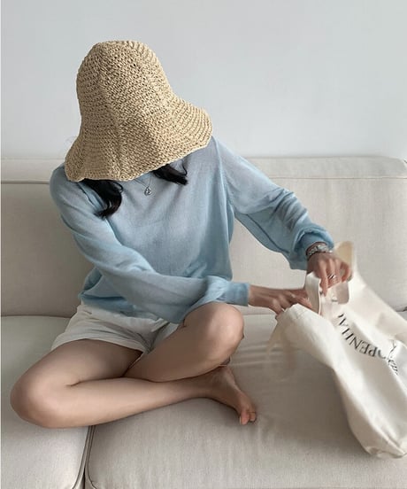 [OUTLET]linen blend sheer long-T/3color(ネコポス)