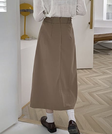 front box pleats skirt/2color