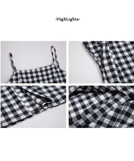 check camisole dress/2color