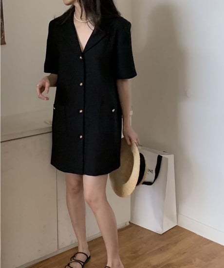 jacket mini dress(half sleeve)/2color