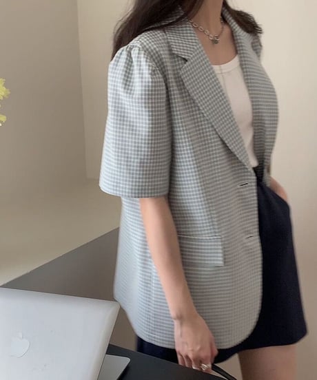 check tailored jacket/2color