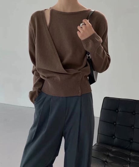 asymmetry design knit/2color