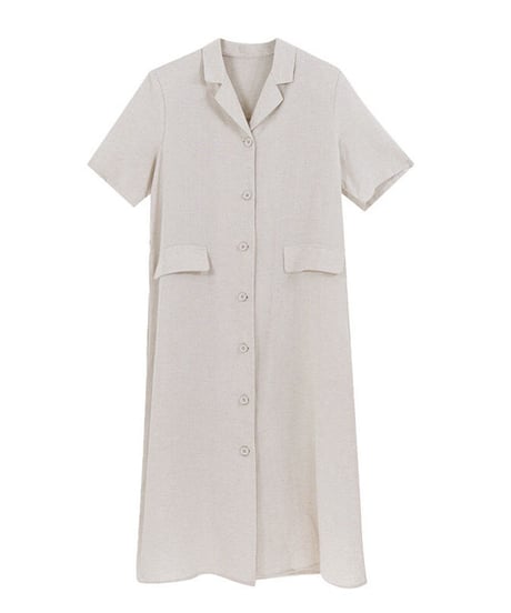 linen shirt dress/2color