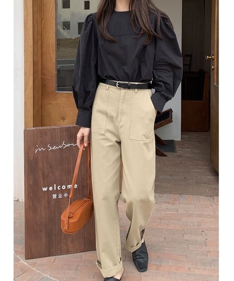 [OUTLET]volume sleeve blouse/3color