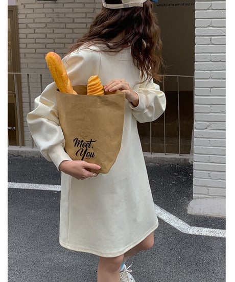 balloon sleeve middle one-piece/2color