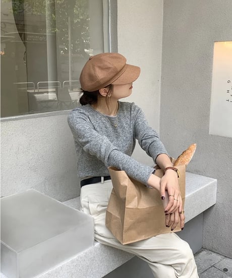 basic rib knit long-T/3color