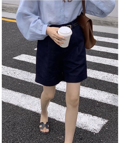 cotton linen half pants/3color