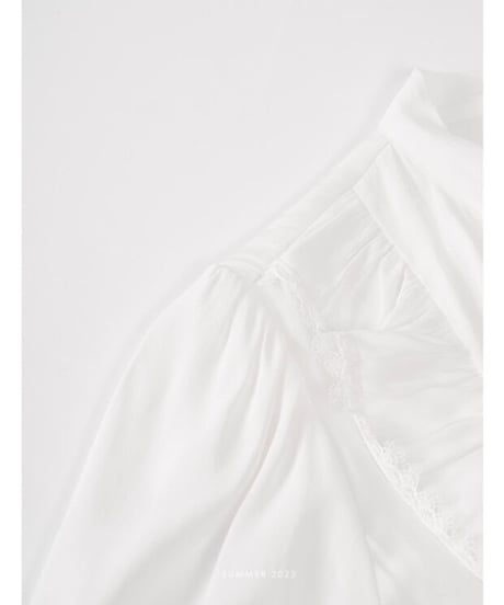 frill ribbon blouse(ネコポス)