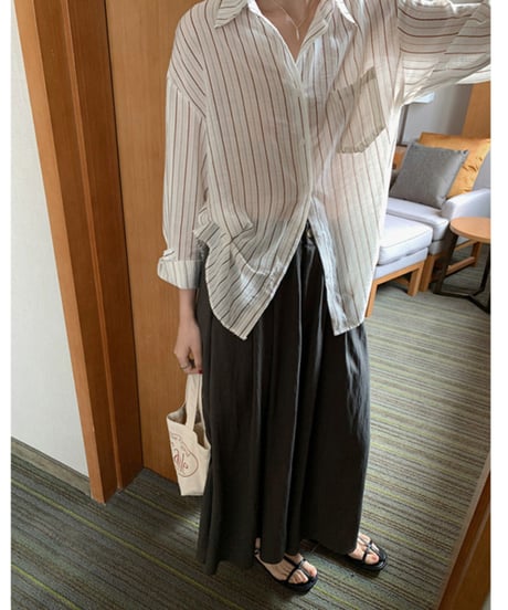 sheer stripe shirt/3color(ネコポス)