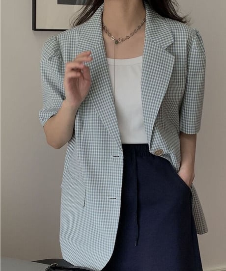 check tailored jacket/2color