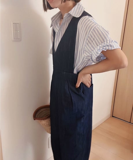 stripe half sleeve shirt/2color(ネコポス)