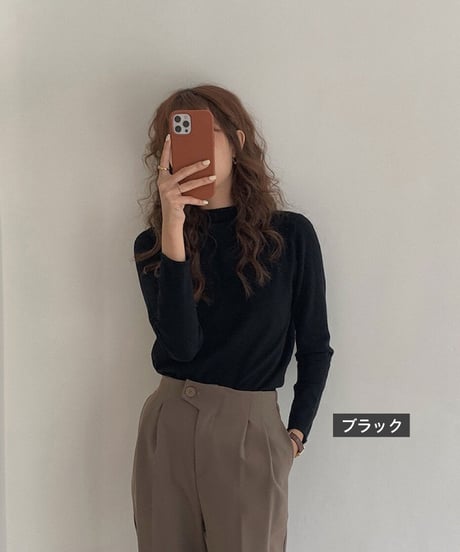 mock neck color knit/11color