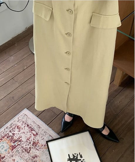 linen shirt dress/2color