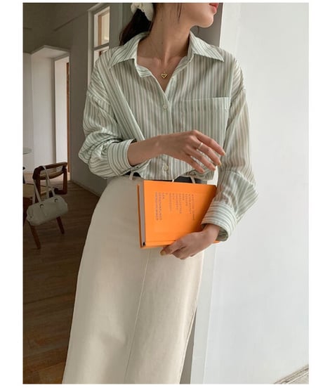 back slit skirt/2color