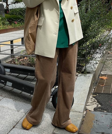 corduroy straight pants/4color