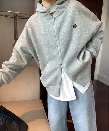 zipper daily hoodie/2color