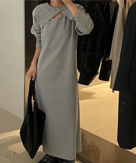 asymmetry bolero & one-piece SET/4color