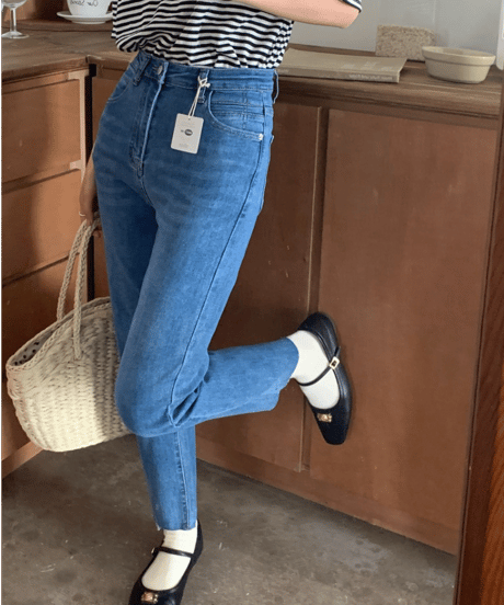 (meet me)cropped slim denim pants