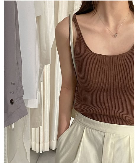 rib knit tank top/6color