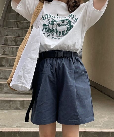 half work pants & belt/3color