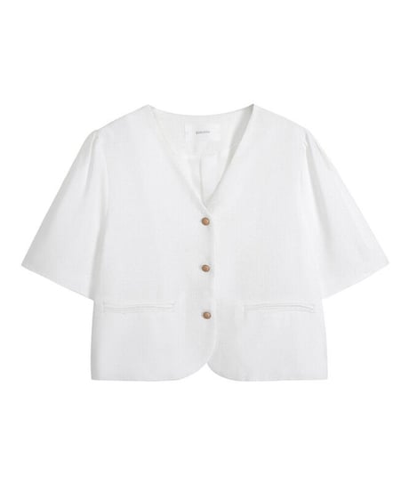 V neck classic jacket(half sleeve)/2color