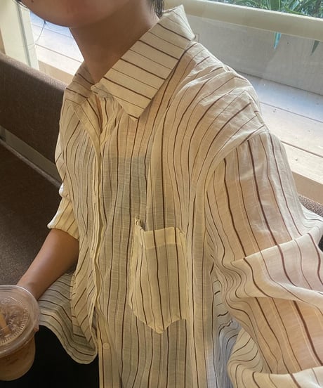sheer stripe shirt/3color(ネコポス)