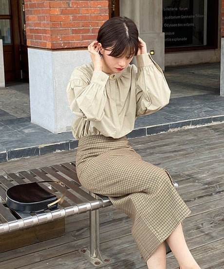 gather cotton blouse/3color