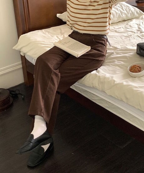 brown straight denim