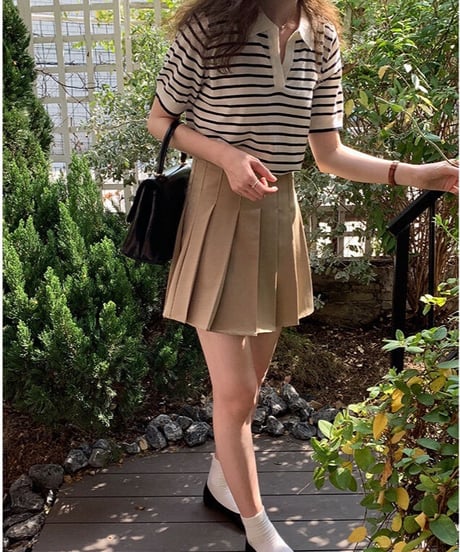 border skipper knit tee/2color