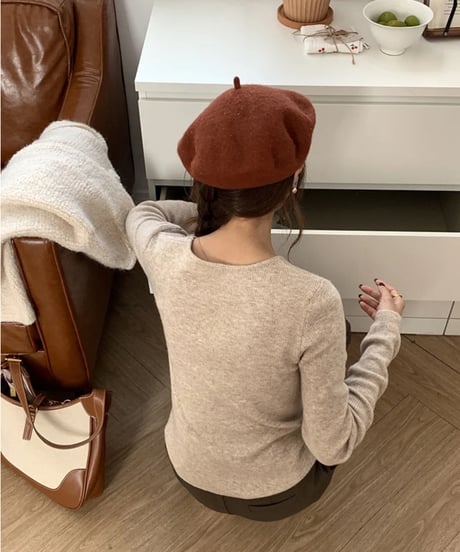 basic rib knit long-T/3color