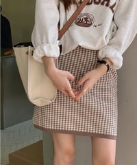 knit short skirt/2color
