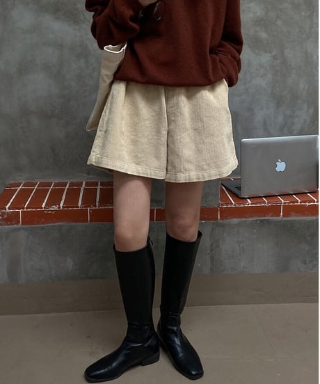 corduroy short pants/3color