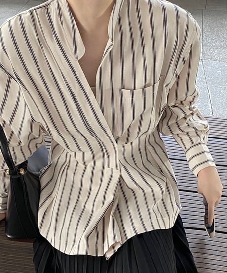 waist shape stripe shirt