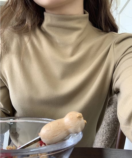 fleece high neck tops/2color
