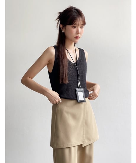 2way wrap layer slacks/2color