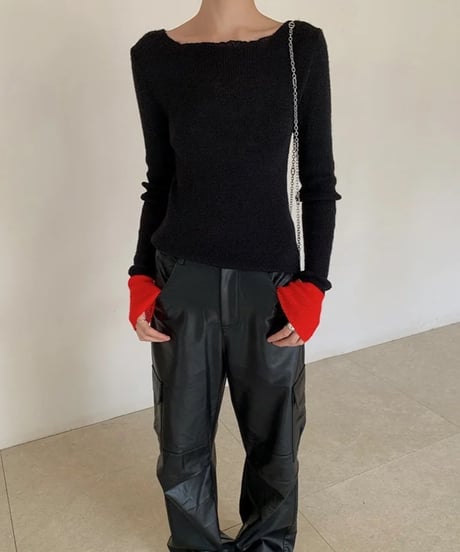 bi-color simple knit/2color(ネコポス)