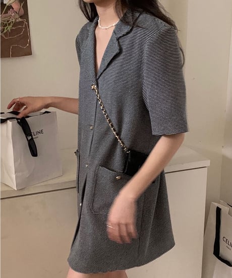jacket mini dress(half sleeve)/2color