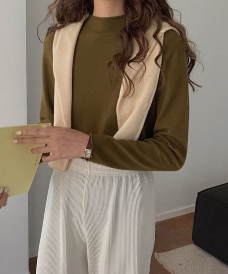 mock neck color knit/11color