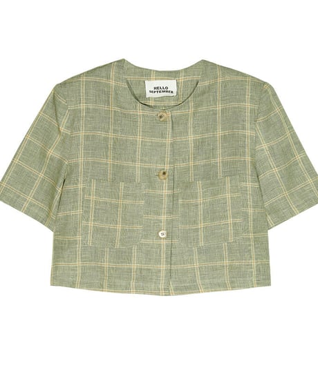 （linen 100%）linen check SET UP(上)/2color