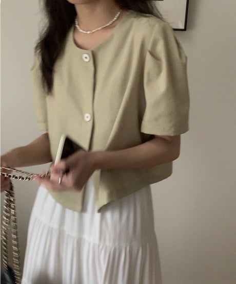 double button blouse(half sleeve)/3color(ネコポス)
