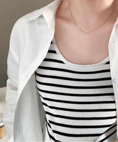 border cropped tanktop/2color(ネコポス)